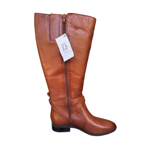 NATURALIZER RENA CIDER Wide Calf Riding Boots, NEW in BOX, size 6.5, Tan leather - Picture 1 of 16